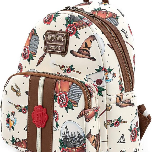 Elegant Harry Potter Tattoo Art Cream Shoulder Bag - Faux Leather Design - Picture 3 of 4